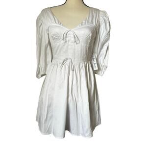 white v neck mini dress Sneaky Link | Bobbie V Neck Mini Dress White